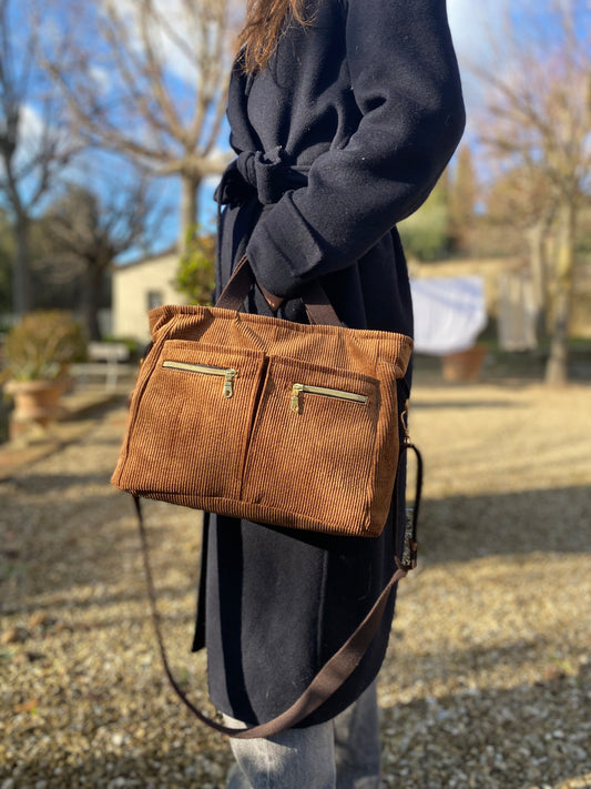 Tutorial borsa velluto multi tasche